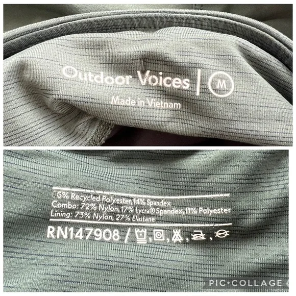 Jupe Short Outdoor Voices Hudson, Noir/gris, Taille XS, Déperlant, Sport